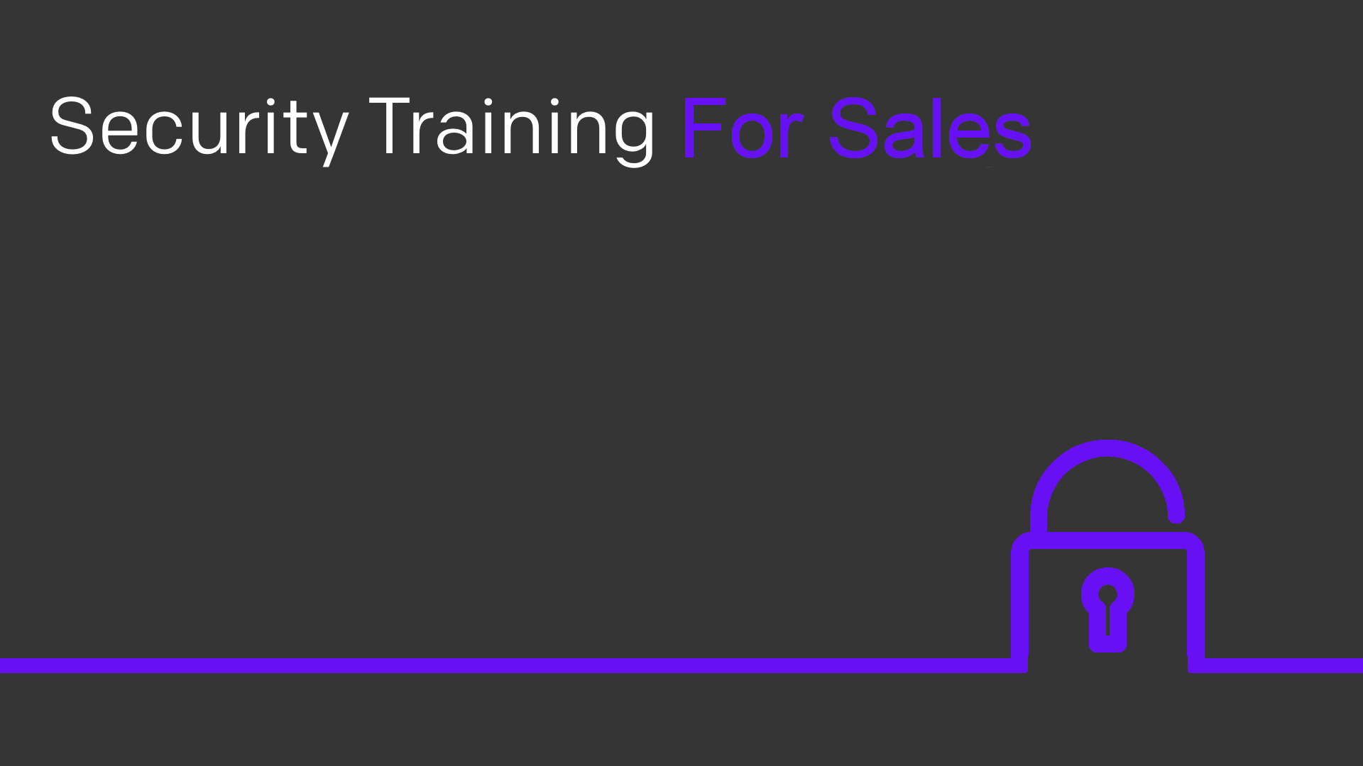 Security Training For Sales