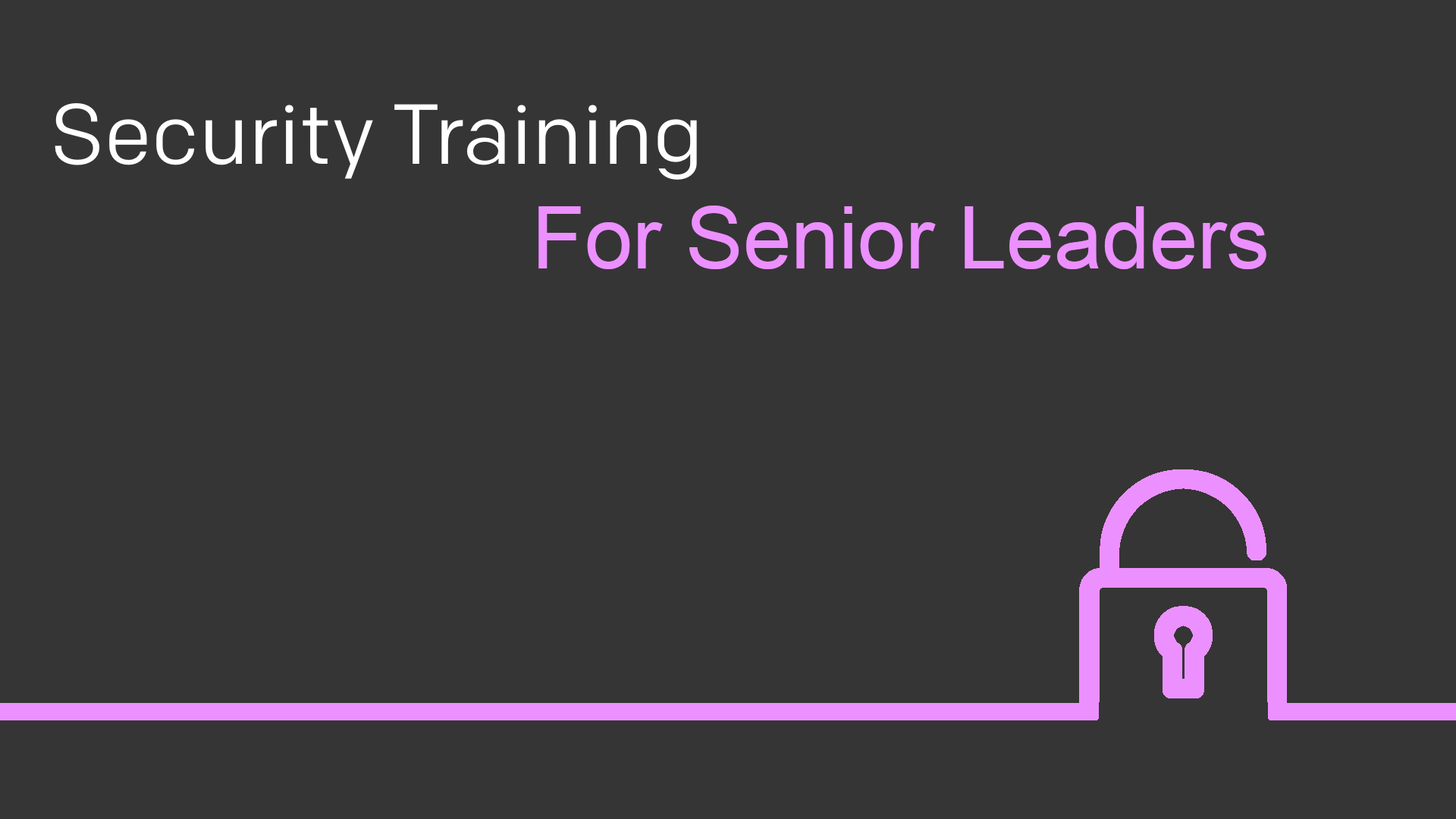 Security Training For SLT
